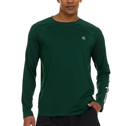 Men's UPF 50+ Long Sleeve Rash Guard Swim Shirt - Quick Dry Water Sports