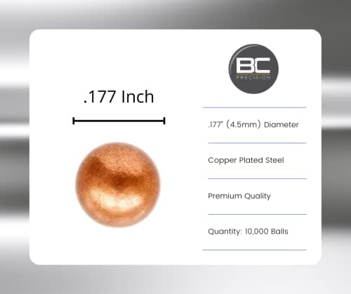 BC Precision Silver Zinc & Copper Plated BBS - Premium Match Grade .177 Cal 4.5mm for Target Shooting