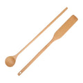 Wooden Kitchen Utensils Set - 24 Inch Beech Wood Spoon & Spatula - Long Handle Cooking Tools for Large Pots - Variation: Spoon & Spatula