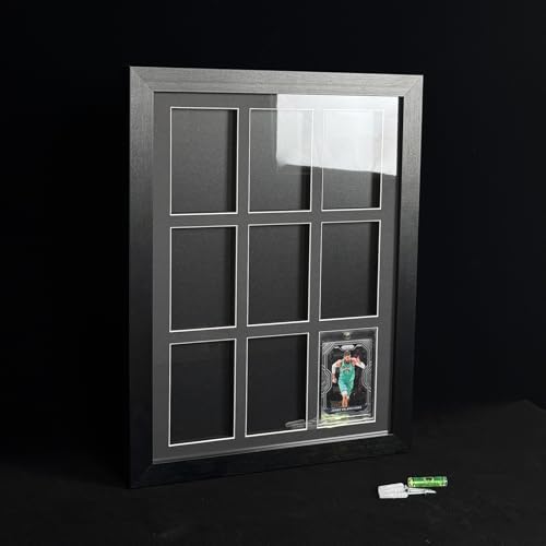 Magnetic Trading Card Display Frame for 9 Cards with UV Protection and Magnetic Holders - Easy Wall Mount