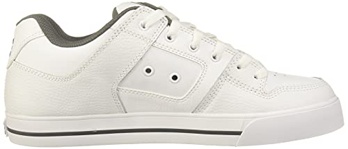 DC Men's Pure Casual Low Top Skate Shoe, White/Battleship/White, 8 D US
