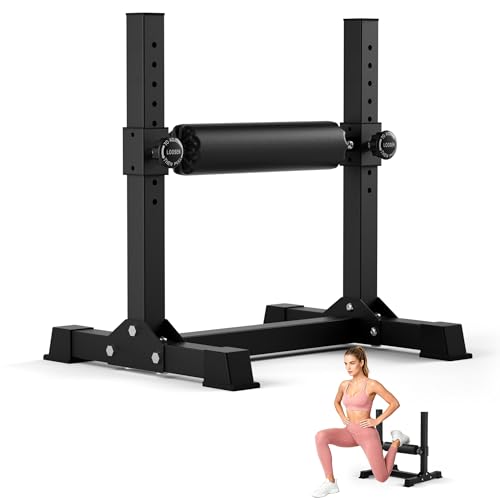 TRAKMAXI Adjustable Black Bulgarian Split Squat Stand with 9 Levels, 350lb Capacity Home Gym Equipment