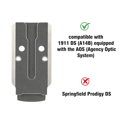 Titanium Adapter Plate for AOS Agency Optic Mounting - 1911 DS/A14B Compatibility