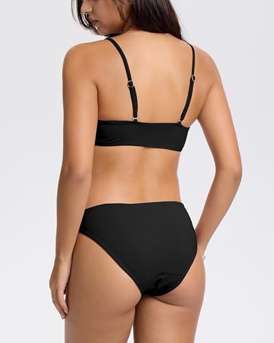 Beautikini Small Black Low Waist Sporty Two Piece Period Bikini Set