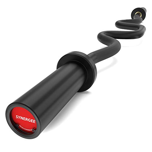 Synergee Commercial Super EZ Curl Bar Black - Olympic 28mm for Biceps & Triceps