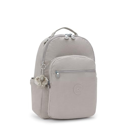 Kipling Women's Seoul 15" Laptop Backpack Grey Gris - Durable, Roomy & Protective Sleeve