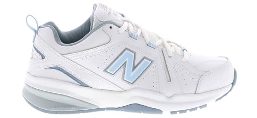 New Balance Women's 608 V5 Cross Trainer Shoes 8 Wide White Light Blue