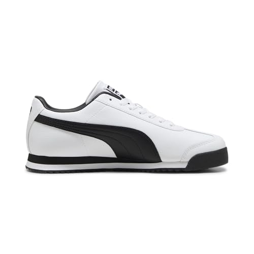 PUMA Men's Roma Sneakers White-Black-Gold Size 9 - Athletic Lifestyle Shoe