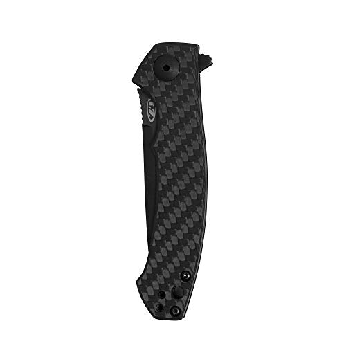 Zero Tolerance Folding Knife with 3.25” DLC-Coated S35VN Blade - All-Black Carbon Fiber & Titanium Handle, Frame Lock, Pocketclip - Knife