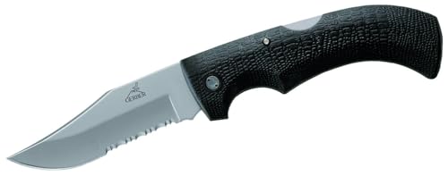 Gerber Gator Folding Pocket Knife with Serrated Edge & Gator Grip, Made in USA