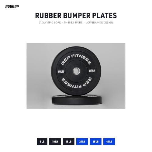 15 lb Rubber Bumper Plates Set - Olympic Standard, Shock Absorbing, Low Bounce