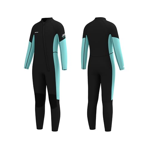 Kids Wetsuit Full Body 3mm Neoprene Surfing & Swimming Suit - Green / 10