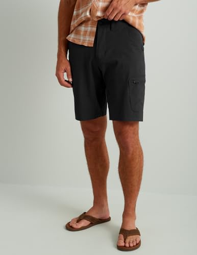 HUK Men's 10.5-Inch Quick-Drying Fishing Shorts Large Black