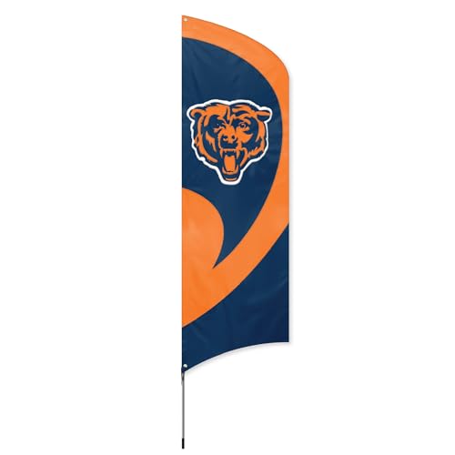 Party Animal Chicago Bears Tall Team Flag - Weather-Resistant Yard Decor