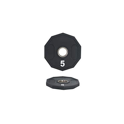 Fitness First Urethane Grip Weight Plate 2.5-45 lbs, Black (F1RGWP 5 LBS)