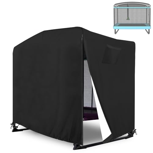 6FT Toddler Trampoline Cover Black, Waterproof UV-Resistant Fabric for Rectangle Kids Trampoline