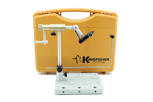 Kingfisher Fly Tying Vise Kit with Rotatable Hook Holder and Tools