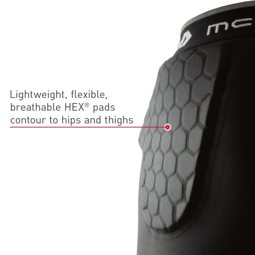 McDavid Men's Compression Shorts with HEX Hip & Thigh Pads - Large Black