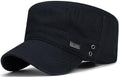 Men's Military Cadet Flat Top Newsboy Cap One Size Black