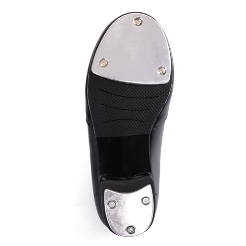 Unisex Child Double Elastics Tap Shoes for Girls and Boys - Black, 2 Little Kid
