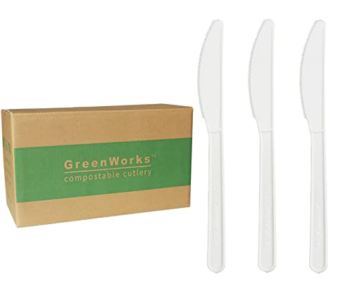 GreenWorks 1000 Bulk Compostable 7-Inch CPLA Knives Disposable Cutlery
