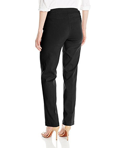 Women's Slimming Relaxed Leg Pant - Black, Size 8, Pull-On Style