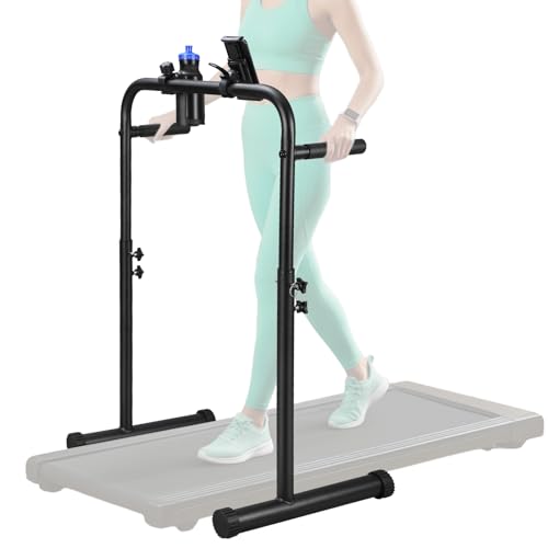 Walking Pad Handle Bar Double Holder Support Bar with Phone & Water Bottle Holder