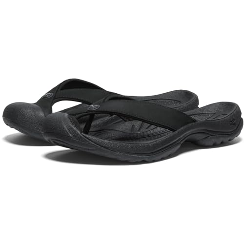 KEEN Waimea Leather Flip-Flops - Men's 8.5 Black/Black