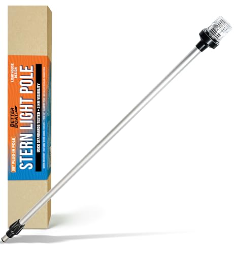 Better Boat 35-Inch LED Anchor Light Pole - USCG Compliant Marine Stern Light