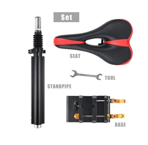 ZAWELIYO Foldable Adjustable Electric Scooter Seat Electric Scooter Seat Saddle Aluminum Alloy Replacement for Electric for M365, Foam Padded