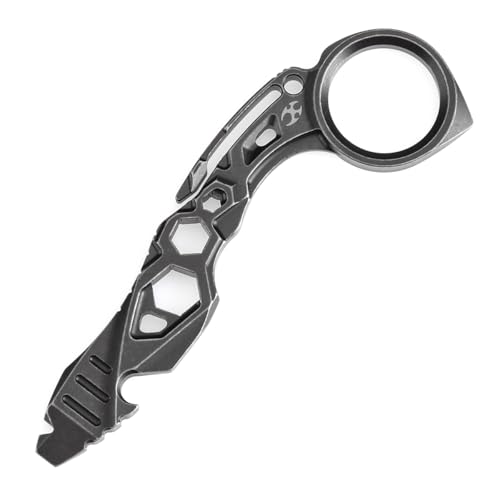 Blackwash Titanium PryMate Multitool with Glass Breaker & Bottle Opener - Versatile EDC Tool