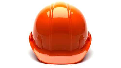 Pyramex SL Series Orange Cap Style Hard Hat with 4-Point Ratchet Suspension