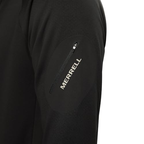 Merrell Men's Qz Active Hoody Large Black - Performance Quarter-Zip Hoodie