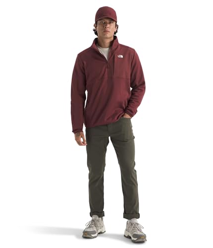 The North Face Men's Lightweight Fleece 1/4 Zip Jacket - Medium Sumac