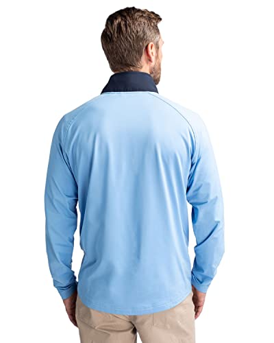 Cutter & Buck Men's Adapt Eco Knit Hybrid Quarter Zip - Large Navy Blue