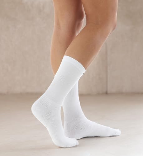 Winterlace Unisex Crew Socks Large White 72 Pairs Moisture-Wicking Cotton