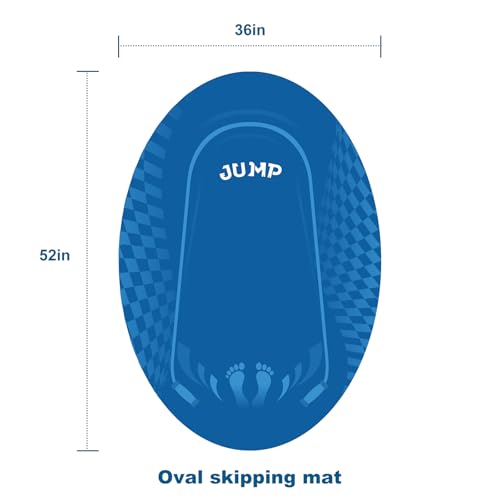 Jump Rope Mat Outdoor Indoor Oval 52x36 Inch Non-Slip Fitness Exercise Mat - Navy