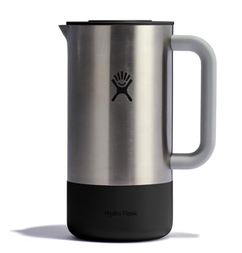 Insulated French Press Coffee Maker - 32 OZ Black Stainless Steel for Camping & Outdoors