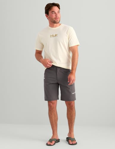 HUK Men's 10.5" Quick-Drying Fishing Shorts - Charcoal, Large