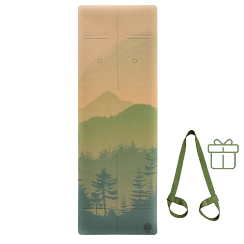Peaceful Mountain Cork Yoga Mat 72x26x4mm Extra Large Non-Slip Support