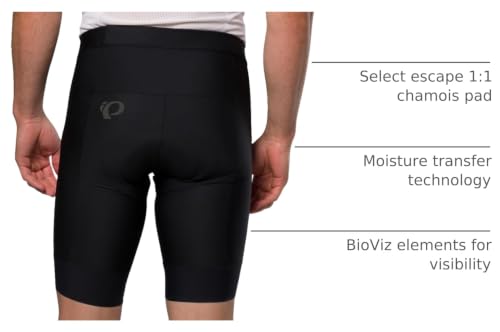 Men's Cycling Biker Shorts 10.5 Inch Attack Breathable Reflective Large Black