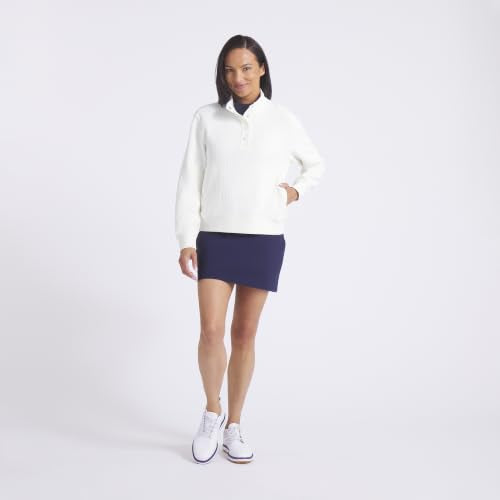 PUMA Golf Women's Boulder 1/2 Snap Pullover - Small, Warm White