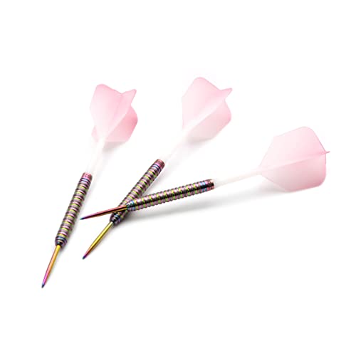 CUESOUL Pink Gem Stone 22g Steel Tip Tungsten Darts - Professional Dart Set