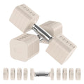 Adjustable Dumbbell Set 13.2LB Each Beige - Home Gym Equipment for Strength Training