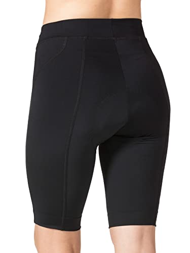 Large Black Terry Women's Padded Cycling Bermuda Shorts High-Waisted