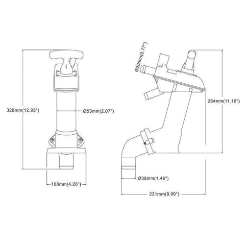 Marine Hand Pump Assembly for Jabsco Twist 'n' Lock Toilets - Replacement Part
