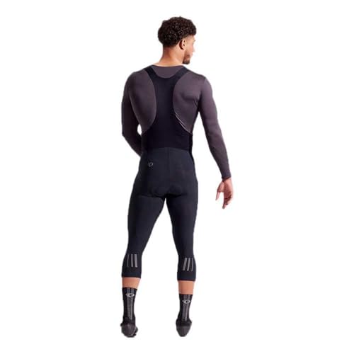 Men's Thermal Cycling Bib Tights - Black, Large, Water-Repellent, Elite Chamois