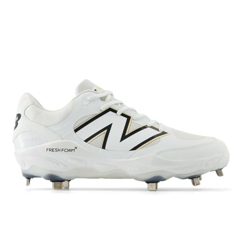 New Balance Men's Fresh Foam X 3000 V7 Baseball Cleats - White/Black, Size 7.5