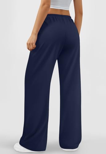 Women’s Baggy Wide Leg Lounge Sweatpants - Medium Navy Blue