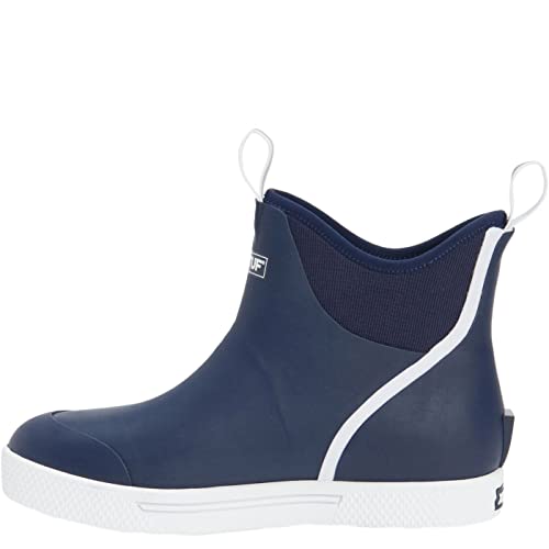 Men's Waterproof Ankle Deck Boot - Blue, Wide Fit, Durable, Oil-Resistant Sole - Size 13